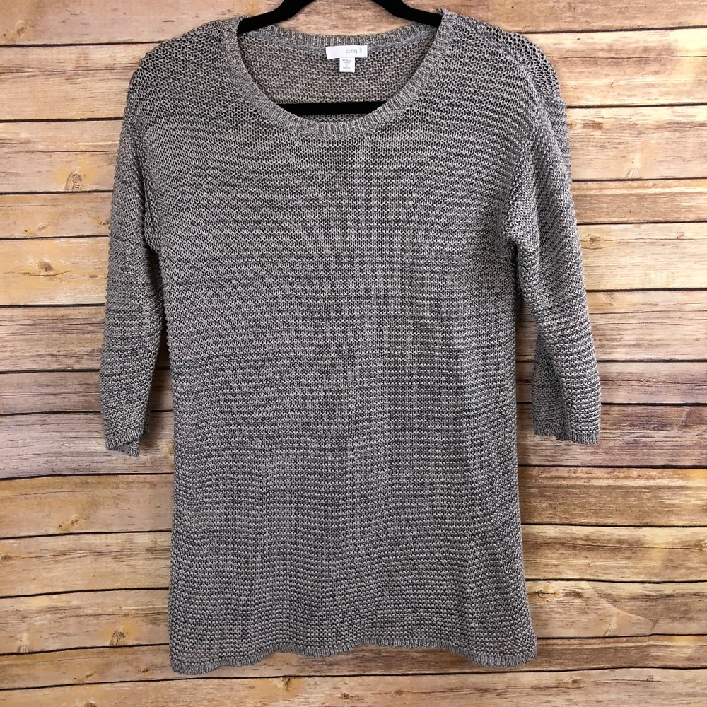 J.Jill PureJill Gray Open Knit Sweater - Small